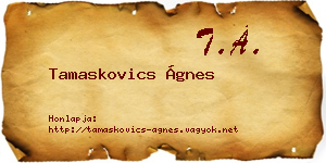 Tamaskovics Ágnes névjegykártya