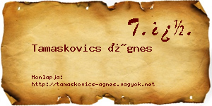 Tamaskovics Ágnes névjegykártya