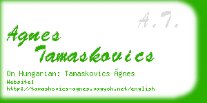 agnes tamaskovics business card